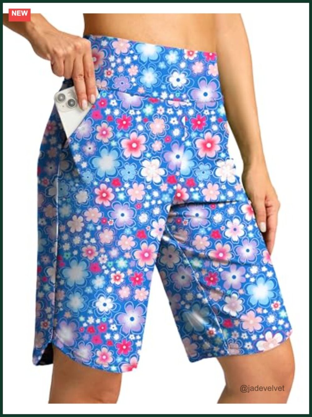 Women's Swim Board Shorts 11" Knee Length with Pockets